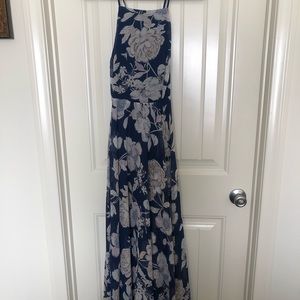 Megan LA Navy Floral Gown